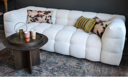 Canapea fixă, textil bouclé ivoire- MICHELIN [3]