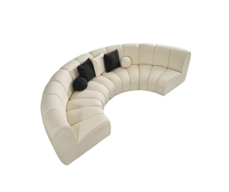 Canapele - Canapea semirotundă, textil boucle, 330 x 120 cm - ELSA