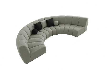 Canapele - Canapea semirotundă, textil boucle, 330 x 120 cm - ELSA