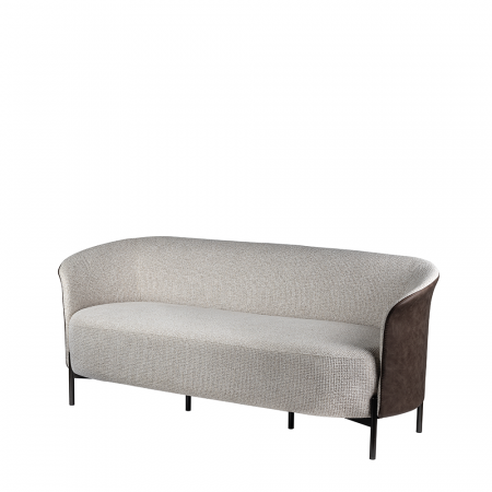 Canapea, structură metalică, tapițat în textil și piele ecologică - CORVET DOUBLE [1]