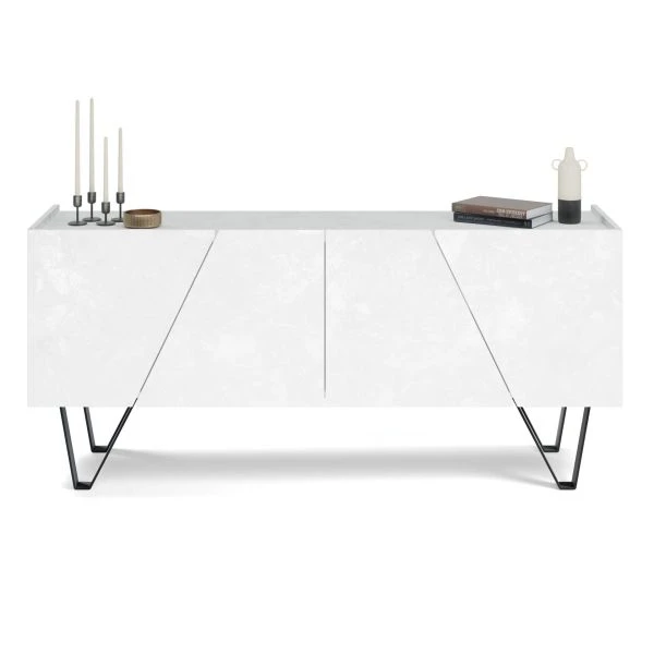 Console hol - Comoda cu aspect de ciment alb - EMMA