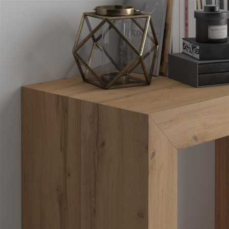 Consolă extensibilă din melamină, stejar rustic - ANGELICA [1]