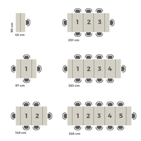 Consolă extensibilă din melamină, cu spațiu de depozitare, gri ciment - EASY [3]
