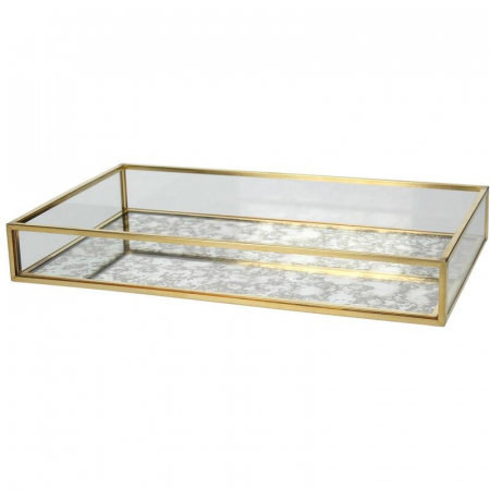 Accesorii pentru servire - Cutie depozitare, aurie, 3x13x22cm - BOX 22