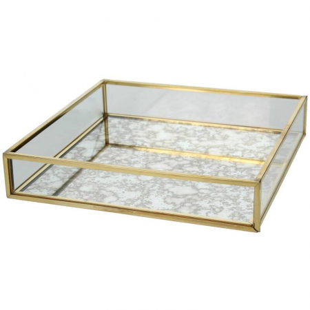 Accesorii pentru servire - Cutie depozitare, aurie, 3x20x20cm - BOX 20