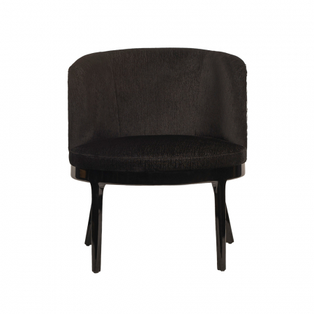 Fotoliu din lemn negru, textil negru și model grafic - DEFNE [1]