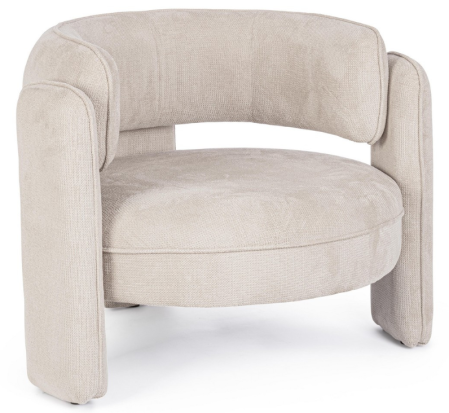 Promotii - Fotoliu, tapițat în material textil culoare beige - AISHA BEIGE