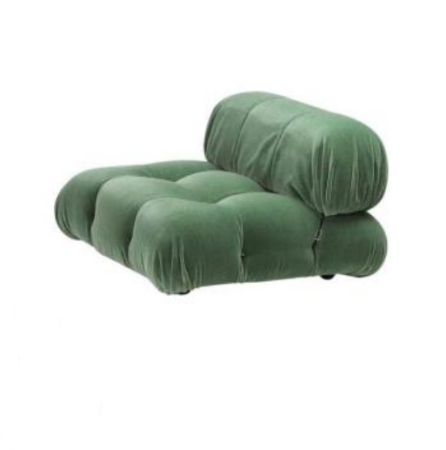 Fotoliu tapițat în catifea, verde - CAMEL [1]