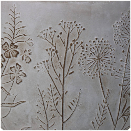 Ghiveci pentru flori, gri ciment, decorat, 15x19x19cm -  FACE [2]