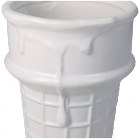 Ghiveci/vază decorativă, ceramică albă, 19x13x13cm - SORBET [2]