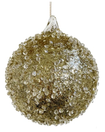 Noutati - Glob bilă de sticlă, pietre strălucitoare și sticlă, 10 cm
