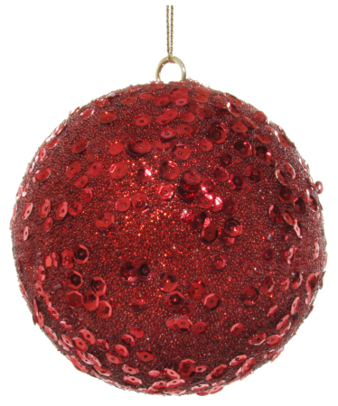 Noutati - Glob minge de mărgele-paiete, roșu, 10 cm
