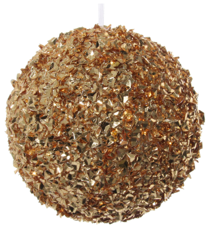 Noutati - Glob minge fulgi cu sclipici, auriu, 12 cm
