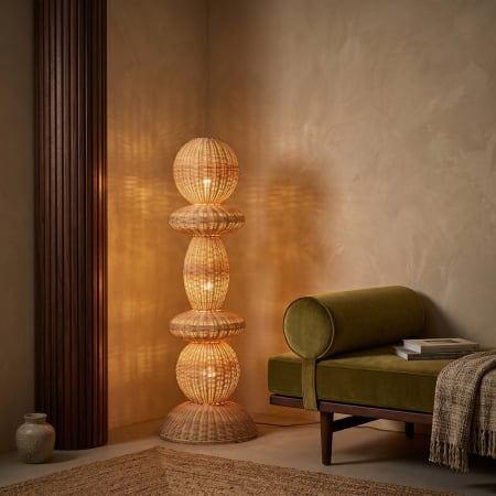 Noutati - Lampadar Tao din ratan, H 140 cm