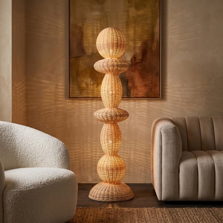 Noutati - Lampadar Tao din ratan, H175 cm