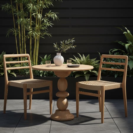 Noutati - Masa bistro Tao din lemn de tec, 69 cm