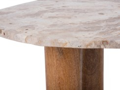 Masă de cafea, lemn și marmură, 50x40cm -  ORGANIC [2]