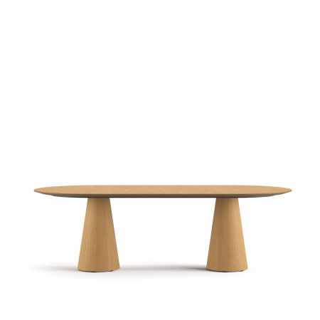 Masă de dining ovală, metal și furnir natural de lemn - TEAR DOUBLE 300 [2]