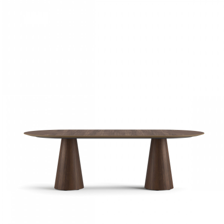 Designers' Choice - Masă de dining ovală, metal și furnir natural de lemn - TEAR DOUBLE 300