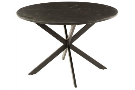 Mese HORECA - Masă de dining rotundă, marmură neagră, 120x120x78cm - MARK IRON BLACK