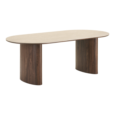 Mobila dining - Masa dining Delphi cu blat ceramic aspect travertin, 210 cm