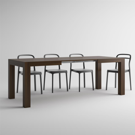 Masă extensibilă din melamină cu aspect de lemn de nuc - IACOPO [1]