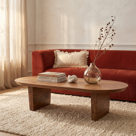 Mobila living - Masuta de cafea Brown din lemn masiv de mango, 140 cm