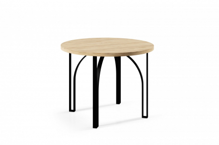 Mobila living - Măsuță de cafea cu picioare negre și aspect de stejar - NASTRO
