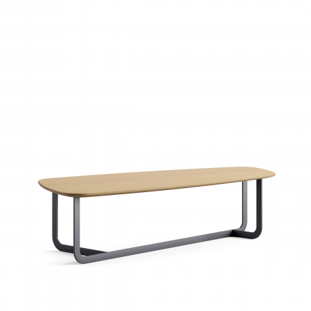 Designers' Choice - Măsuță de cafea cu structură metalică și blat din furnir de nuc - AQUA L