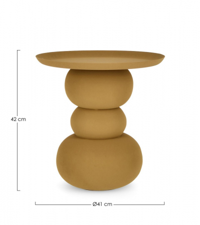 Măsuță de cafea, metal, galben muștar, Ø41 x42h cm - ALPA [3]