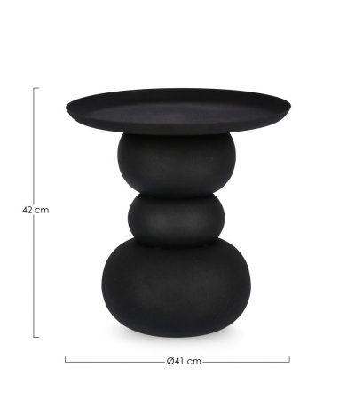 Măsuță de cafea, metal, negru, Ø41 - ALPA [3]