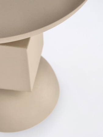 Măsuță de cafea, metal, bej, ø40.5 x41.5h cm - ALKA BEIGE [2]