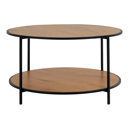 Măsută de cafea, rotundă, cu aspect de stejar  -  VITA [1]