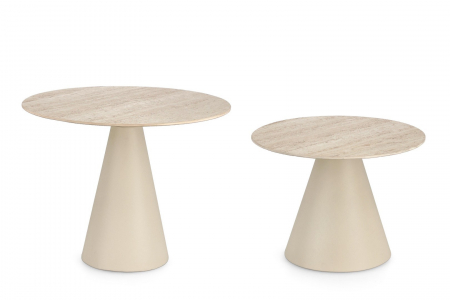 Masute auxiliare - Măsuță de cafea, set 2, ceramică, Q50/60 - 32/47 cm - HARDY