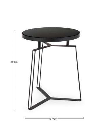 Măsuță de cafea, structură metalică, blat sticlă, Q40x50cm - ZAIRA [1]