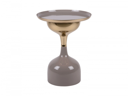 Noutati - Măsuță laterală,gri închis cu detalii aurii,, 41x53cm -  IVY