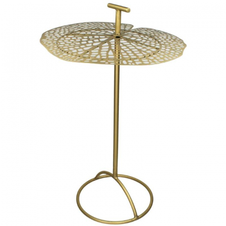 Masute auxiliare - Măsuță laterală, metal aurit, 68x40x40 -  LEAF SIDE