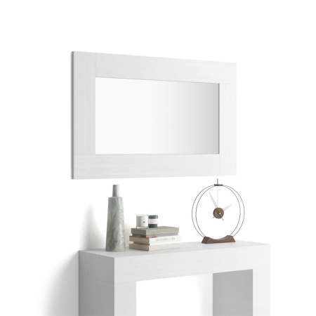 Oglinzi - Oglindă de perete, 118 x 73 x 2 cm, culoare frasin alb - EVOLUTION