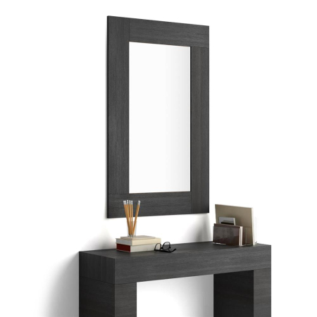 Oglinzi - Oglindă de perete, 118 x 73 x 2 cm, culoare frasin negru - EVOLUTION