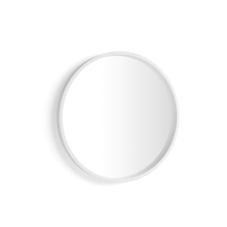 Oglinzi - Oglindă rotundă de perete, D 64 cm, culoare frasin alb - OLIVIA