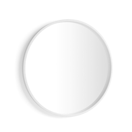 Oglinzi - Oglindă rotundă de perete, D 82 cm, culoare frasin alb - OLIVIA