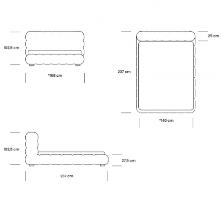 Pat tapițat integral, 140x200 cm - MICHELIN [3]