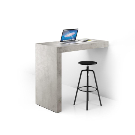 Mese - Peninsulă pentru bucătărie, 120 cm, structură din melamină, culoare gri beton - EVOLUTION