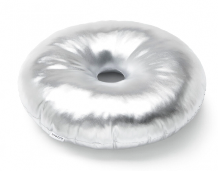 Accesorii decorative - Pernă decorativă, funky glam, argintie 40x40x40cm - DONUT SILVER