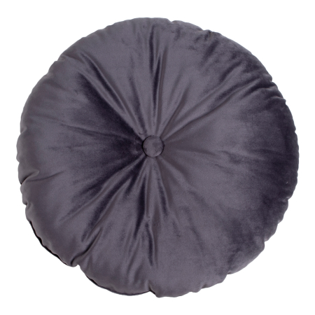 Textile pentru casa - Pernă decorativă din catifea, gri, ø 45 cm - LUSO