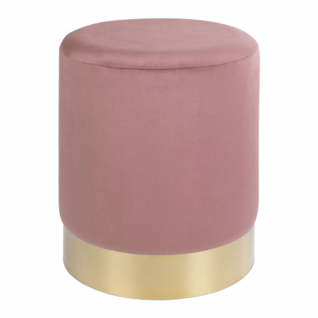 Mobila living - Pouf din catifea roz - GAMBI