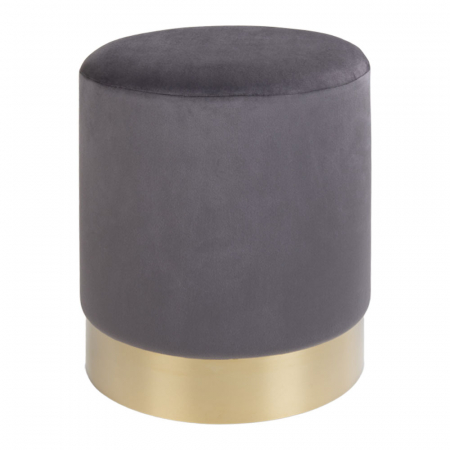 Mobila living - Pouf din catifea gri - GAMBI