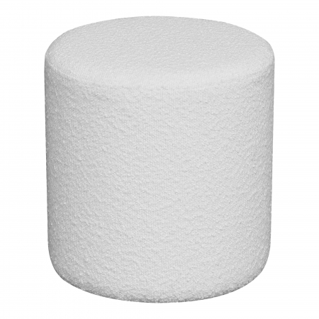 Taburete și pufi - Pouf rotund din boucle alb - EJBY
