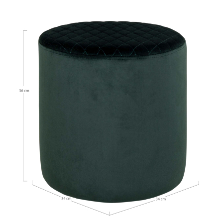 Pouf rotund din catifea verde închis - EJBY [2]