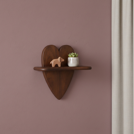 Mobila living - Raft de perete Heart din lemn de mango